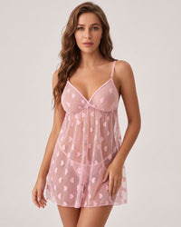 Sheer Mesh Babydoll Lingerie Dress