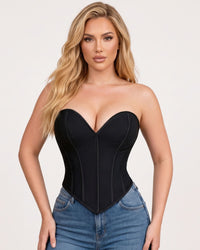 Sweetheart Neckline Mesh Corset Top