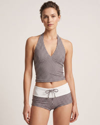 Set bikini a quadretti top e slip