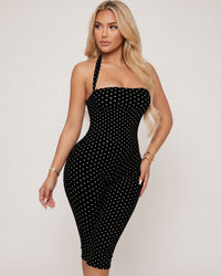 Retro Polka Dot Capri Jumpsuit