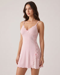 Bow-Detail Cami Slip Nightgown