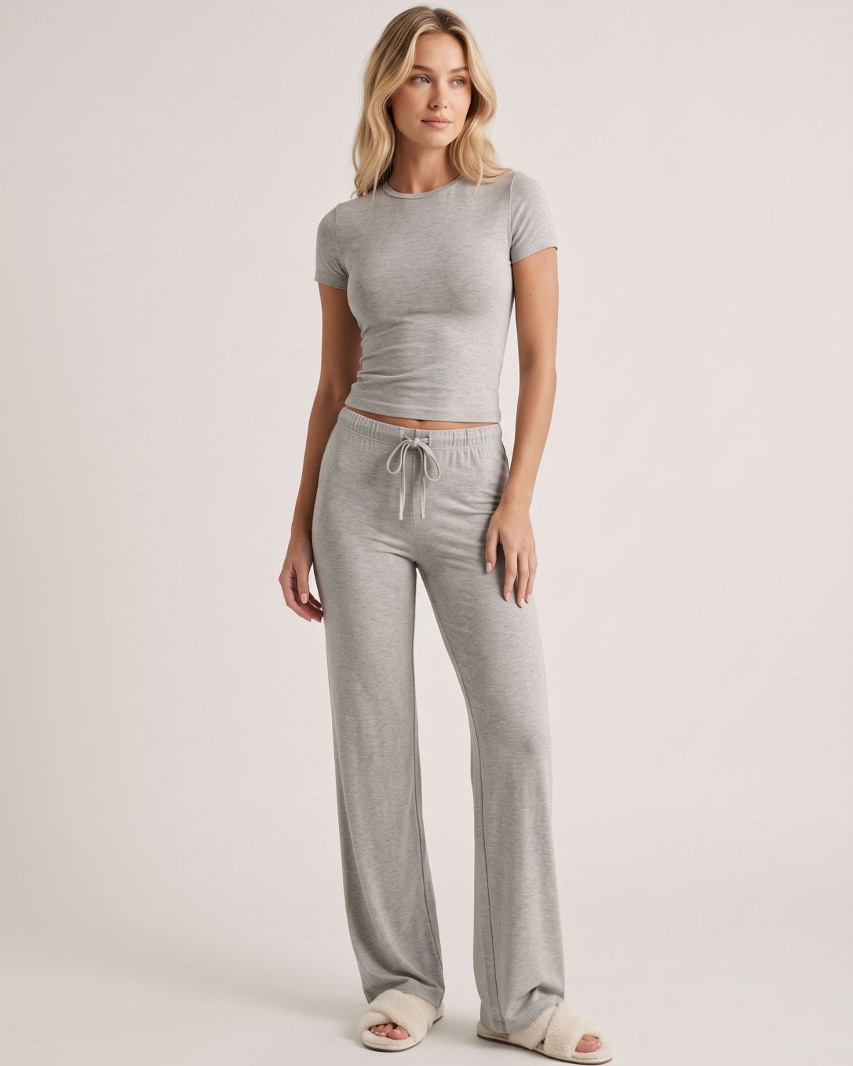 Short Sleeve Drawstring Lounge Set