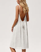 Solid Color Backless Cami Short Dress