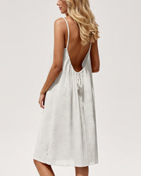 Solid Color Backless Cami Short Dress