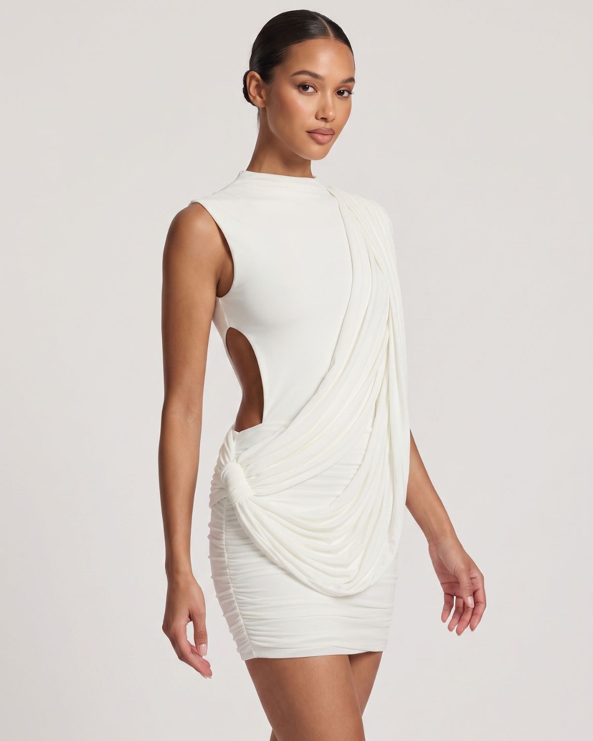Asymmetric Backless Mini Dress