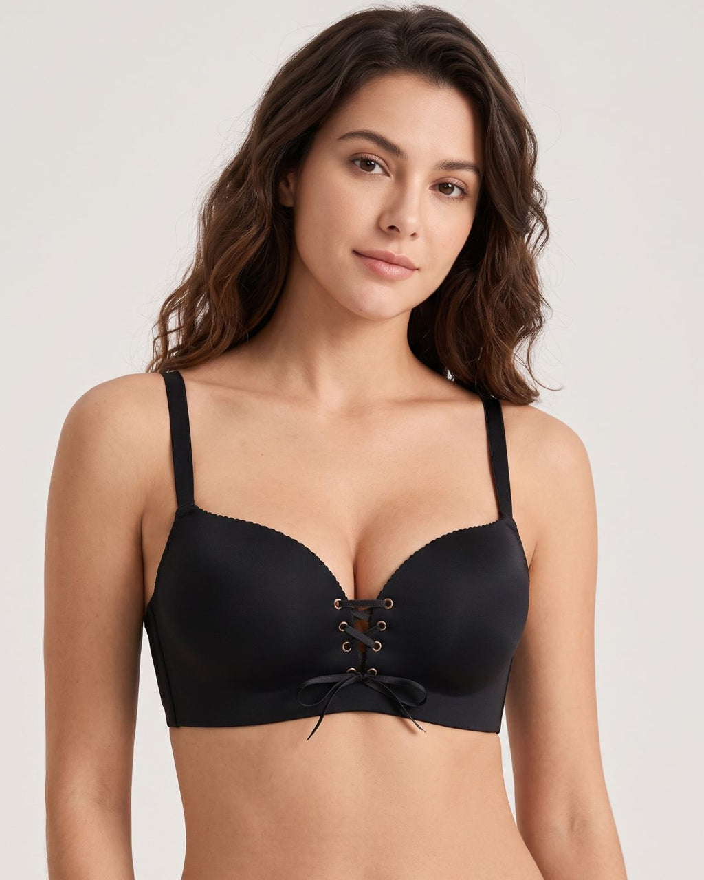 Honeycomb-Cup Wireless Push-Up Bra