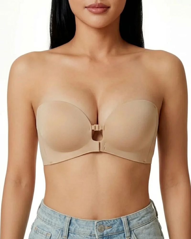 Reggiseno Push-Up Senza Spalline con Chiusura Anteriore