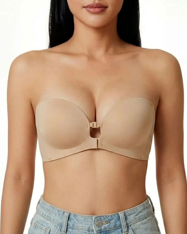Reggiseno Push-Up Senza Spalline con Chiusura Anteriore
