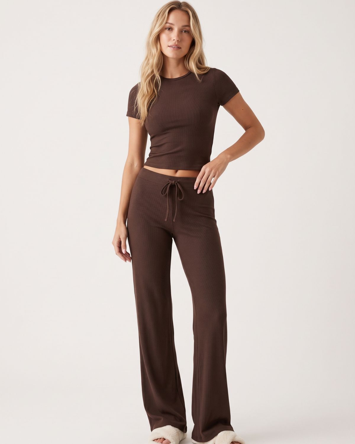 Short Sleeve Drawstring Lounge Set