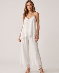 Lace-Trim Cami & Wide-Leg Pants Set