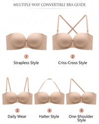 Double Front-Closure Strapless Bra
