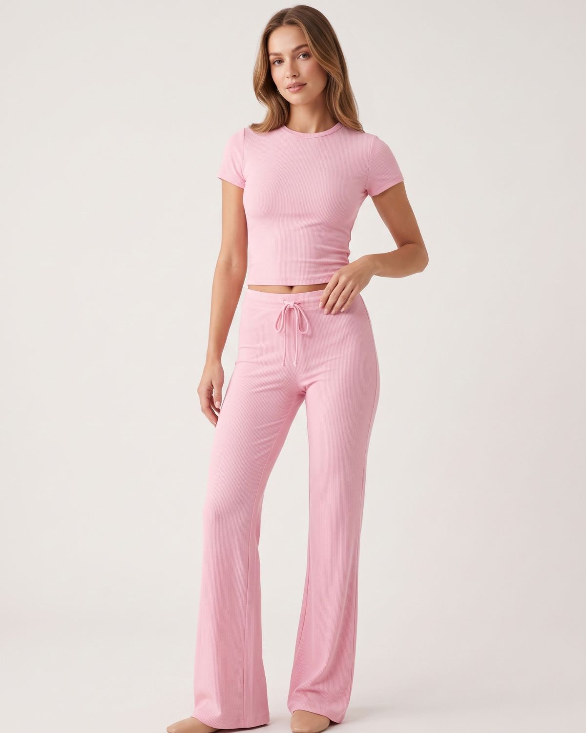 Short Sleeve Drawstring Lounge Set