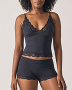Lace Trim Cami And Short Set