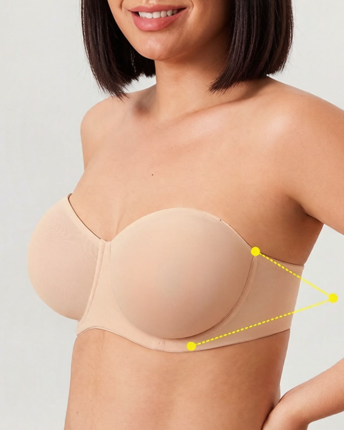 Reggiseno classico senza spalline con ferretto - Alto sostegno
