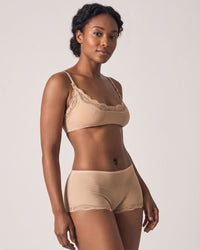 Lace Trim Wirefree Lightweight Underwear Set