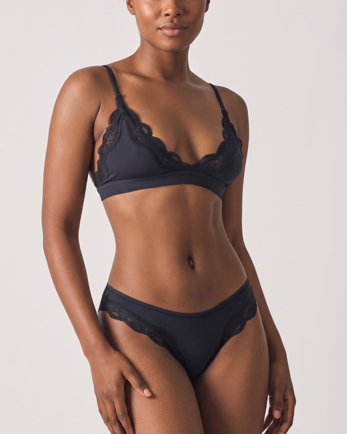 Lace Trim Lightweight Triangle Underwear Set