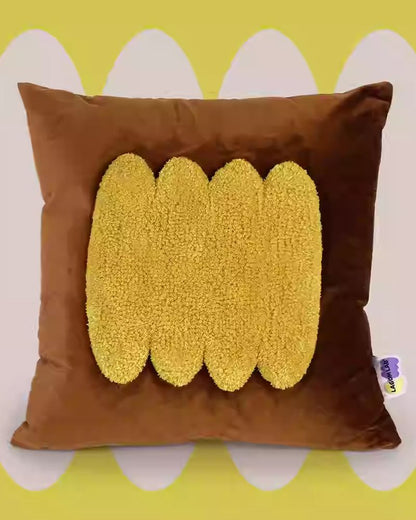 Velvet Geometric Pillow - Textured Decorative Cushion for Modern Sofa Styling