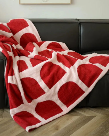 Red Holiday Plush Blanket for Living Room, Sofa, Office Nap, and Sofa Cover