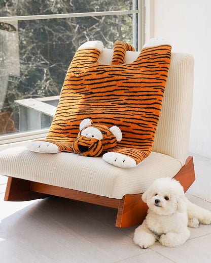 Tiger Shaped Pet Bed - Soft and Comfy Cushion for Cats & Dogs