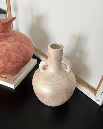 Hand-Painted Wabi-Sabi Ceramic Vase Set, Home Tabletop Decor