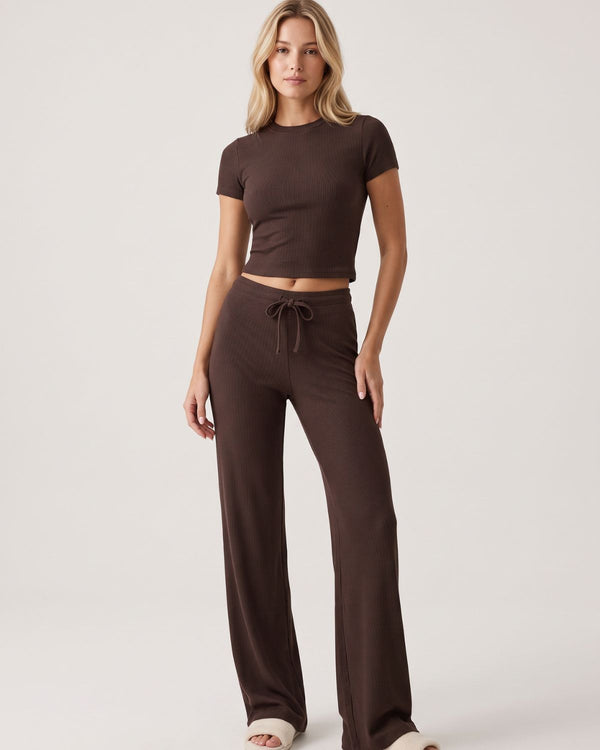 Short Sleeve Drawstring Lounge Set