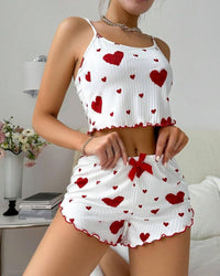 Sweetheart Ribbed Cami & Shorts PJ Set