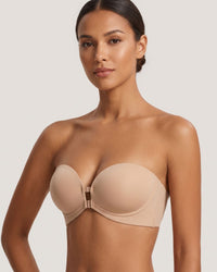 Double Front-Closure Strapless Bra