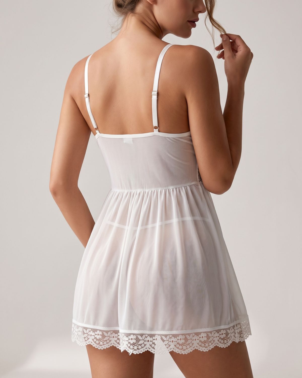 Lace Underwire Suspender Sheer Dresses