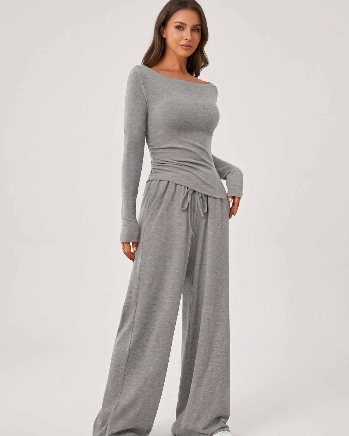 Asymmetrical Wide-Leg Lounge Set