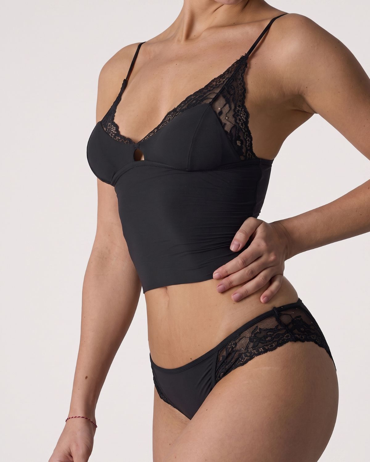 Lace Padded Triangle Cami Set