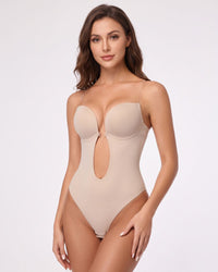 U-Plunge Backless Shapewear Bodysuit