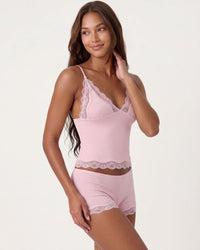 Lace Trim Cami And Short Set