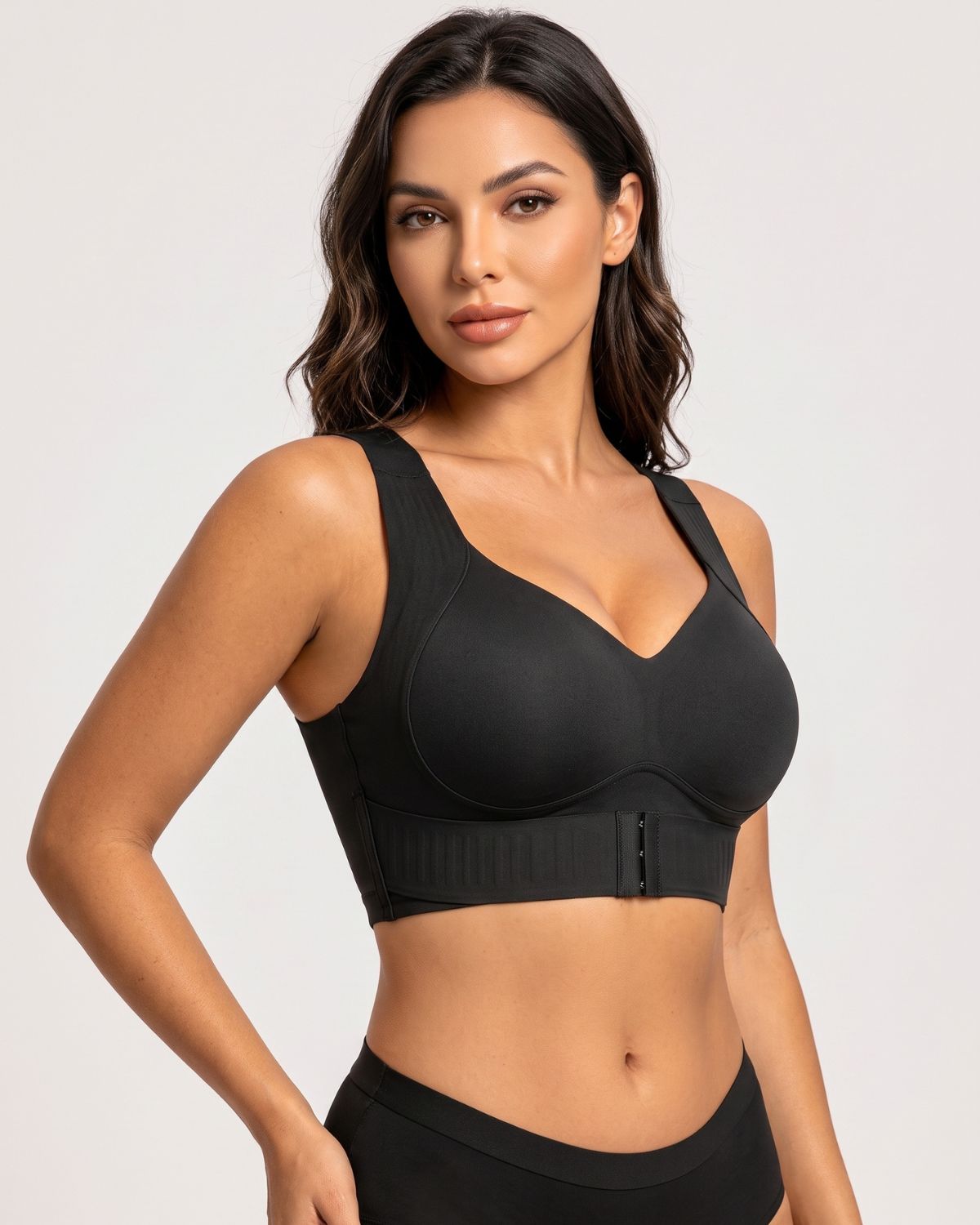 Front Closure Cross-Back Wireless Posture Bra