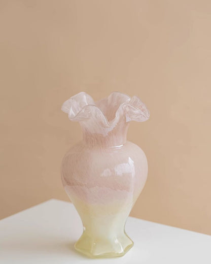 Mid-Century Art Glass Vase - Luxury Flower Arrangement for Living Room Decor