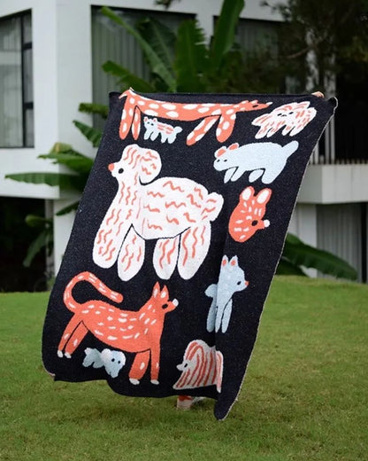 Thick Cartoon Delivery Print Blanket - Fleece Throw for Living Room & Naps
