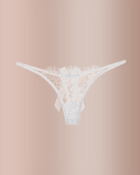 Eyelash Lace Strappy Floral Bow Thong