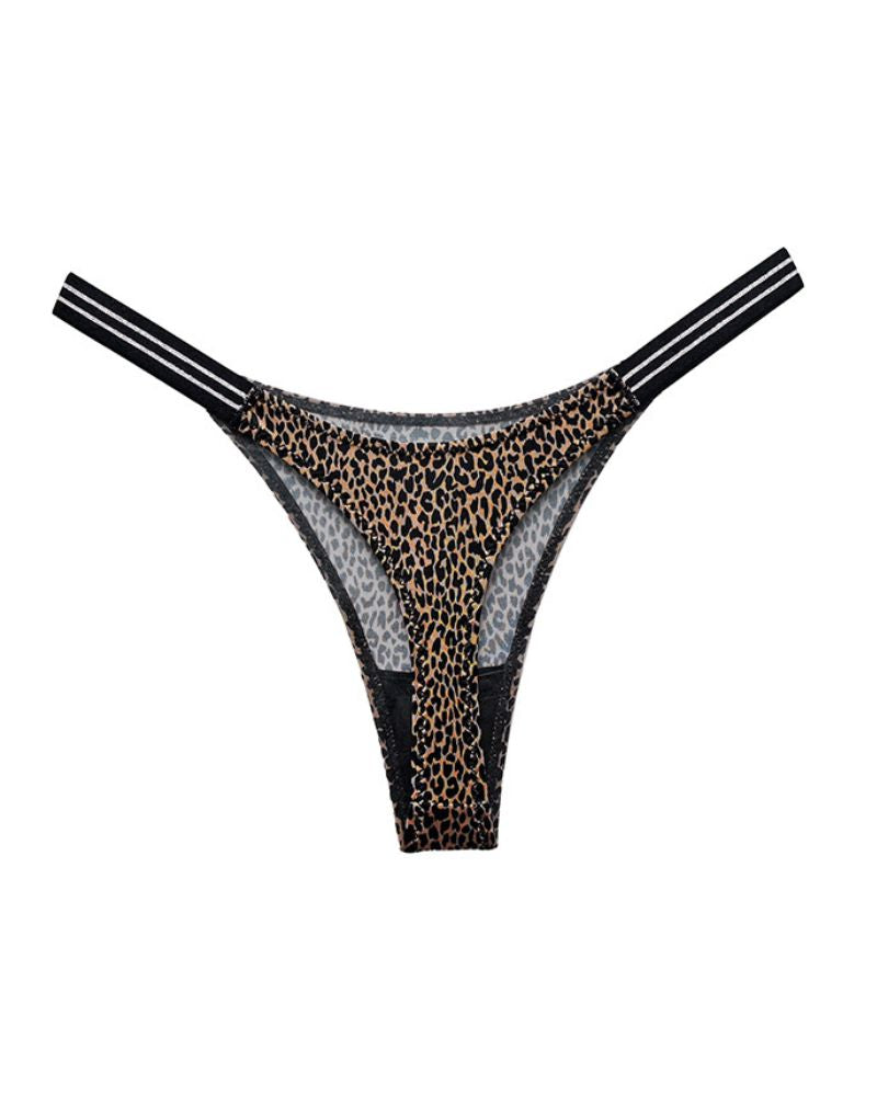 Seamless Leopard Print Bikini Thong