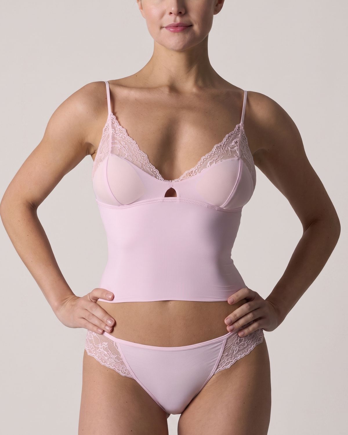 Lace Padded Triangle Cami Set