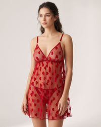 Sheer Mesh Babydoll Lingerie Dress