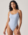 Lace Trim Spaghetti Strap Bodysuit