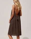 Solid Color Backless Cami Short Dress