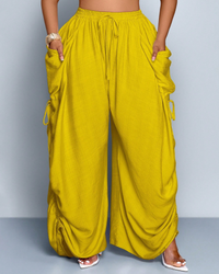 High-Waist Drawstring Harem Pants