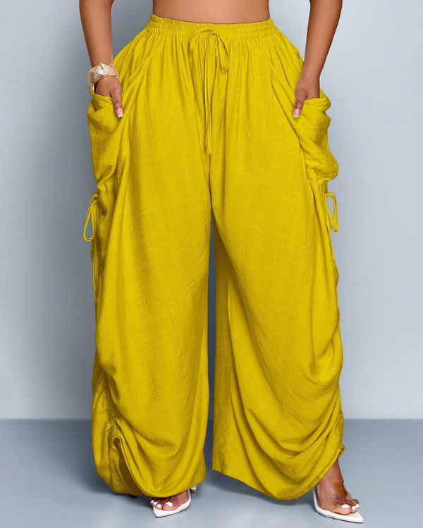 High-Waist Drawstring Harem Pants