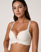 Honeycomb-Cup Wireless Push-Up Bra
