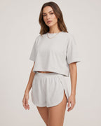Striped Tee & Split Shorts PJ Set