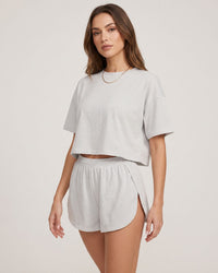 Striped Tee & Split Shorts PJ Set