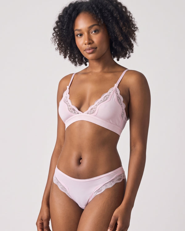 Lace Trim Lightweight Triangle Underwear Set