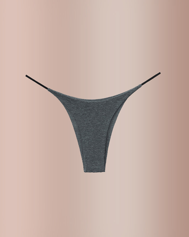 Low-Rise Cotton Double Strap Semi-Thong