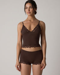 Lace Trim Cami And Short Set