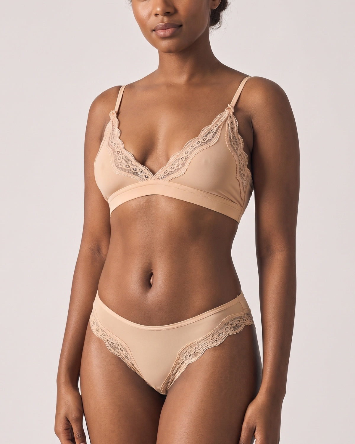 Lace Trim Lightweight Triangle Underwear Set